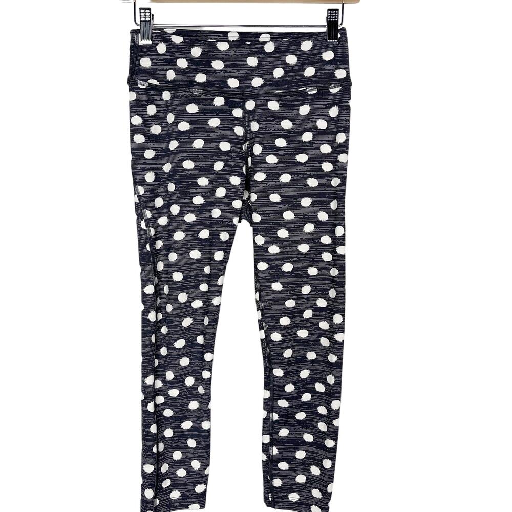 Outdoor Voices Small S Black White Polka Dot TechSweat Crop Leggings Workout